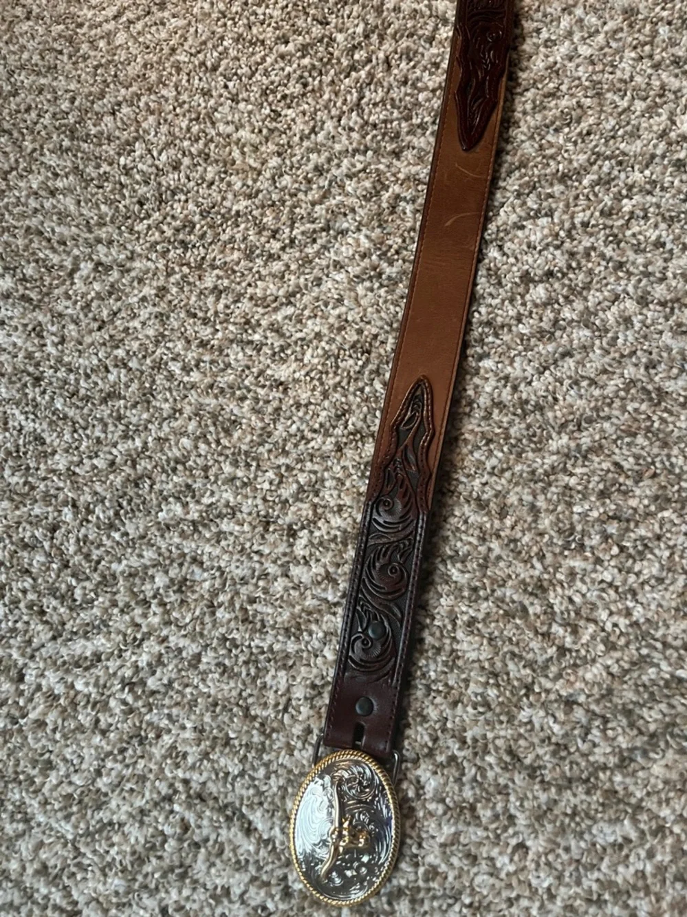 New Kids Leather Western Belt. 3D Belt Co. Brown Belt for youth. 18